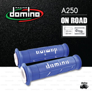 DOMINO MANOPOLE GRIP ปลอกแฮนด์ รุ่น A250 สีน้ำเงิน-ขาว ใช้สำหรับรถมอเตอร์ไซค์ [ 1 คู่ ]