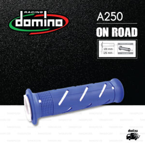 DOMINO MANOPOLE GRIP ปลอกแฮนด์ รุ่น A250 สีน้ำเงิน-ขาว ใช้สำหรับรถมอเตอร์ไซค์ [ 1 คู่ ]