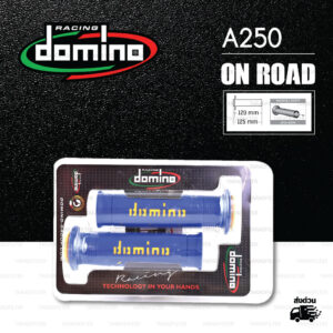 DOMINO MANOPOLE GRIP ปลอกแฮนด์ รุ่น A250 สีน้ำเงิน-เหลือง ใช้สำหรับรถมอเตอร์ไซค์ [ 1 คู่ ]