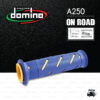 DOMINO MANOPOLE GRIP ปลอกแฮนด์ รุ่น A250 สีน้ำเงิน-เหลือง ใช้สำหรับรถมอเตอร์ไซค์ [ 1 คู่ ]
