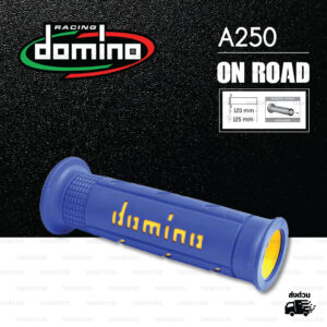 DOMINO MANOPOLE GRIP ปลอกแฮนด์ รุ่น A250 สีน้ำเงิน-เหลือง ใช้สำหรับรถมอเตอร์ไซค์ [ 1 คู่ ]