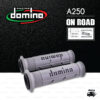 DOMINO MANOPOLE GRIP ปลอกแฮนด์ รุ่น A250 สีเทา-ดำ ใช้สำหรับรถมอเตอร์ไซค์ [ 1 คู่ ]