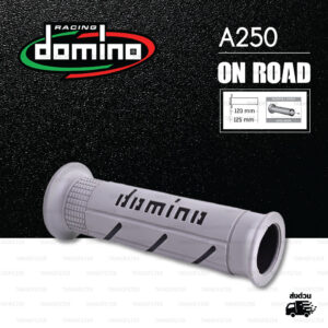 DOMINO MANOPOLE GRIP ปลอกแฮนด์ รุ่น A250 สีเทา-ดำ ใช้สำหรับรถมอเตอร์ไซค์ [ 1 คู่ ]