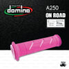 DOMINO MANOPOLE GRIP ปลอกแฮนด์ รุ่น A250 สีชมพู-ขาว ใช้สำหรับรถมอเตอร์ไซค์ [ 1 คู่ ]