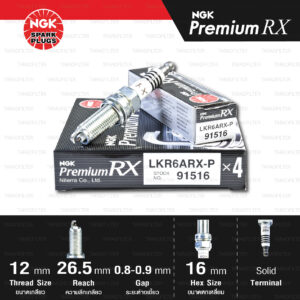 NGK หัวเทียน Premium RX ขั้ว Ruthenium LKR6ARX-P [ ใช้อัพเกรด LKR6A ] (1 หัว) - Made in Japan