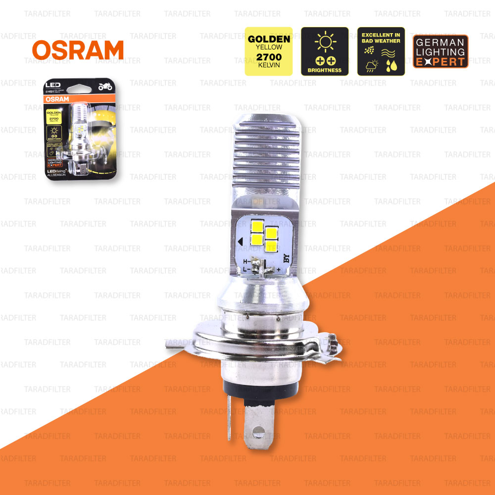 OSRAM หลอดไฟหน้ามอเตอร์ไซค์ LED ขั้ว HS1 สี GOLDEN YELLOW / 2,700 KELVIN PX43t [ 12V / 5-5.5W ] 7185YE