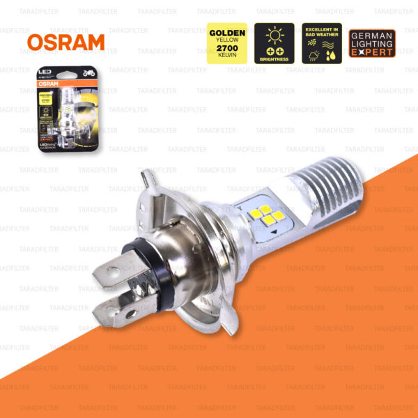 OSRAM หลอดไฟหน้ามอเตอร์ไซค์ LED ขั้ว HS1 สี GOLDEN YELLOW / 2,700 KELVIN PX43t [ 12V / 5-5.5W ] 7185YE