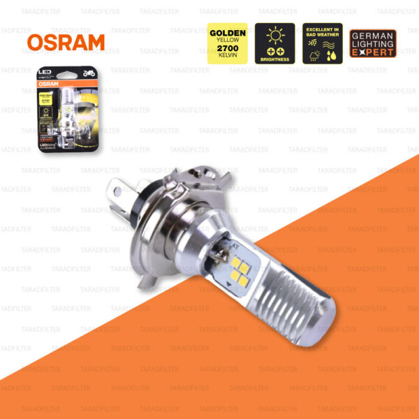 OSRAM หลอดไฟหน้ามอเตอร์ไซค์ LED ขั้ว HS1 สี GOLDEN YELLOW / 2,700 KELVIN PX43t [ 12V / 5-5.5W ] 7185YE