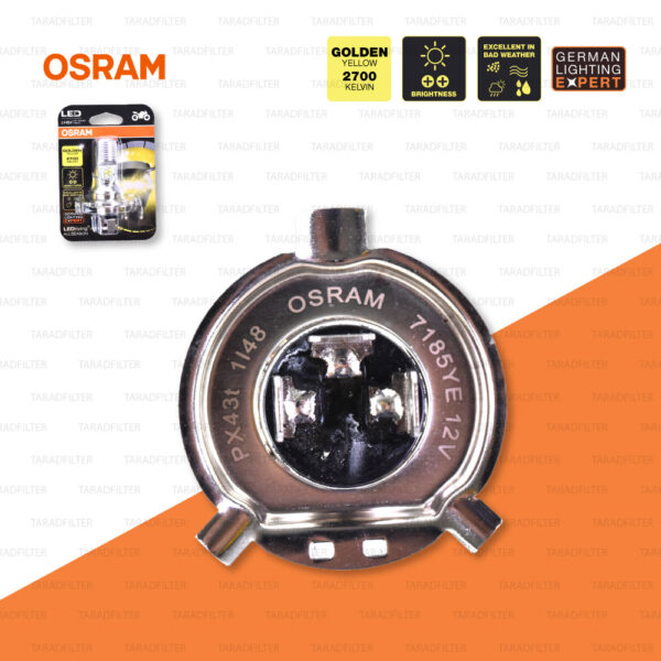 OSRAM หลอดไฟหน้ามอเตอร์ไซค์ LED ขั้ว HS1 สี GOLDEN YELLOW / 2,700 KELVIN PX43t [ 12V / 5-5.5W ] 7185YE
