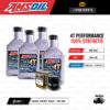 FULL MOTO ชุดถ่ายน้ำมันเครื่องสังเคราะห์100% AMSOIL 4T Performance [ 10w-40 ] พร้อมกรองเครื่อง ใช้สำหรับ มอเตอร์ไซค์ CB400 SUPER FOUR / CB1300