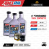 FULL MOTO ชุดถ่ายน้ำมันเครื่องสังเคราะห์100% AMSOIL 4T Performance [ 10w-40 ] พร้อมกรองเครื่อง ใช้สำหรับ มอเตอร์ไซค์ CB500X / CBR500R / Rebel500 / CB650F / CBR650 / CBR1000RR