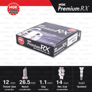 NGK หัวเทียน Premium RX ขั้ว Ruthenium LKAR6ARX-11P [ ใช้อัพเกรด DILKAR6A11 / FXE20HR11 / SC20HR11 / PLZKAR6A-11 ] (1 หัว) - Made in Japan
