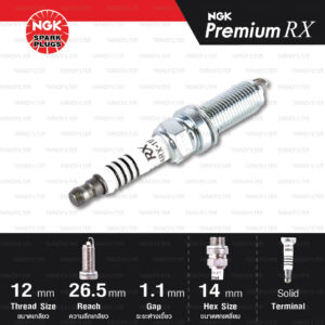 NGK หัวเทียน Premium RX ขั้ว Ruthenium LKAR6ARX-11P [ ใช้อัพเกรด DILKAR6A11 / FXE20HR11 / SC20HR11 / PLZKAR6A-11 ] (1 หัว) - Made in Japan