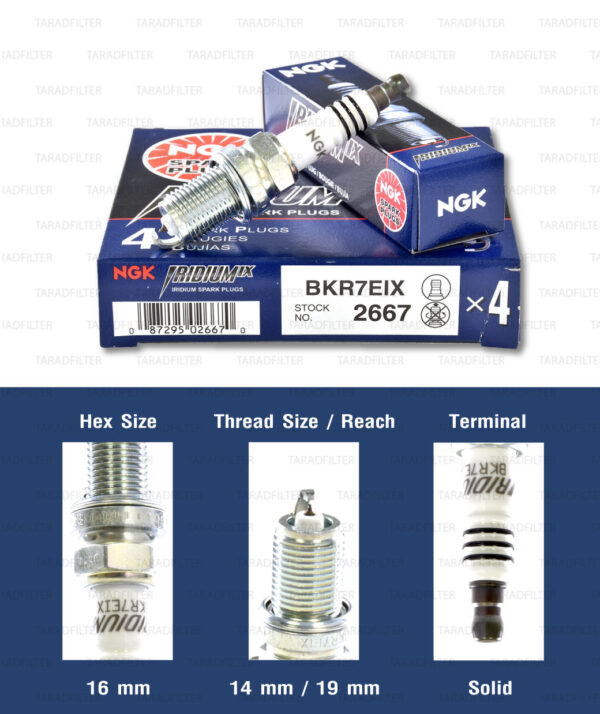 หัวเทียน NGK BKR7EIX ขั้ว Iridium (1 หัว) - Made in Japan