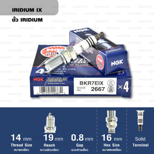 หัวเทียน NGK BKR7EIX ขั้ว Iridium (1 หัว) - Made in Japan