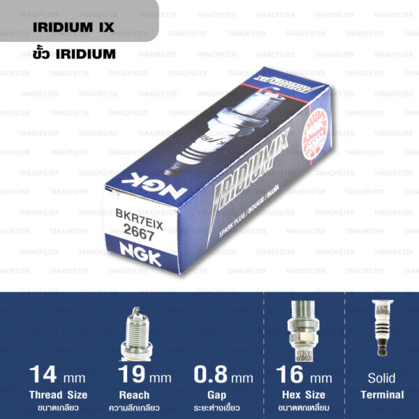 หัวเทียน NGK BKR7EIX ขั้ว Iridium (1 หัว) - Made in Japan