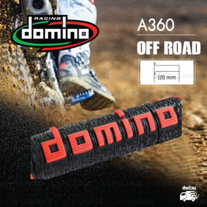 DOMINO MANOPOLE GRIP ปลอกแฮนด์ รุ่น A360 สีดำ-แดง ใช้สำหรับรถมอเตอร์ไซค์ [ 1 คู่ ]