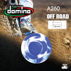 DOMINO MANOPOLE GRIP ปลอกแฮนด์ รุ่น A260 Off Road (ปลายปิด) สีน้ำเงิน-ขาว ใช้สำหรับรถมอเตอร์ไซค์ [ 1 คู่ ] แถมลวดพันแฮนด์