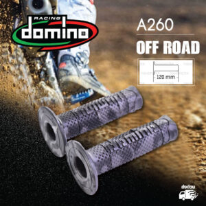 DOMINO MANOPOLE GRIP ปลอกแฮนด์ รุ่น A260 Off Road (ปลายปิด) สี เทา-Camo ใช้สำหรับรถมอเตอร์ไซค์ [ 1 คู่ ] แถมลวดพันแฮนด์