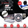 JOMTHAI ชุดโซ่-สเตอร์ โซ่ X-ring (ASMX) สีดำ-หมุดทอง และ สเตอร์สีดำ ใช้สำหรับมอเตอร์ไซค์ Kawasaki ZX-6R '19-'20 [15/43]