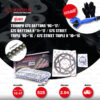 JOMTHAI ชุดเปลี่ยนโซ่-สเตอร์ โซ่ X-ring (ASMX) สีดำ-หมุดทอง และ สเตอร์สีดำ สำหรับมอเตอร์ไซค์ Triumph 675 Daytona '06-'17 / 675 Daytona R '11-'17 / 675 Street Triple '08-'16 / 675 Street Triple R '10-'16 [16/47]
