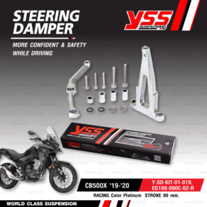 YSS ชุดขาจับ+กันสะบัด STEERING DAMPER CLAMP SET รุ่น Racing สำหรับ CB500X 2019-2020 [ EG188-090C-02-R , Y-SD-KIT-01-019 ]