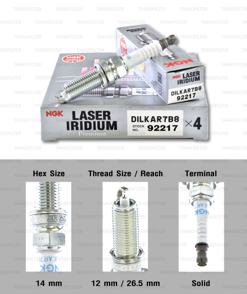 NGK หัวเทียน Laser Iridium ขั้ว Iridium ติดรถ DILKAR7B8 ใช้สำหรับรถยนต์ ...