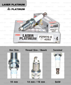 หัวเทียน NGK PZFR7G-G ขั้ว Laser Platinum (1 หัว) – Made in Japan