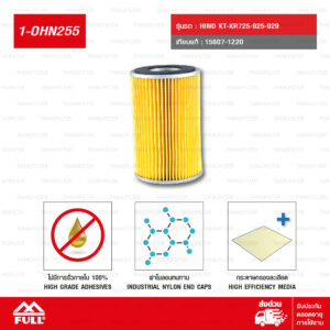 FULL กรองน้ำมันเครื่อง ใช้สำหรับ HINO VICTOR 500 ( J08C/E, A09C ) ( FF ) #15613-EV034 [1-OHN255]
