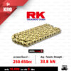 RK TAKASAGO CHAIN โซ่มอเตอร์ไซค์ รุ่น KRO2 O-Ring ขนาด 520-120 ข้อ ข้อต่อหมุดย้ำ สีทอง (Full Gold) [520-120 KRO2 O-RING FULL GOLD]