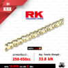 RK TAKASAGO CHAIN โซ่มอเตอร์ไซค์ [ รุ่น 520KRX ] RX-Ring ขนาด 520-120 ข้อ ข้อต่อหมุดย้ำ สีทอง (FULL GOLD) [520-120 520KRX RX-RING FULL GOLD]