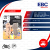 EBC ผ้าเบรก รุ่น Sintered HH ใช้สำหรับรถ V-Rod / FLHRC Road King Classic 08-20 / Road Glide / Ultra Classic Electra Glide 08-20 / FLHX Street Glide 08-20 [ FA409HH ]