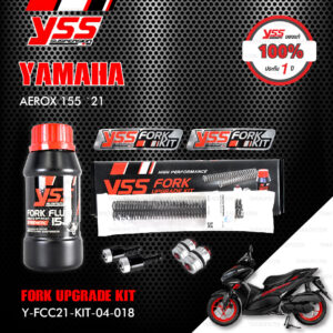 YSS ชุดโช๊คหน้า FORK UPGRADE KIT อัพเกรด YAMAHA AEROX 155 ปี 2021 【 Y-FCC21-KIT-04-018 】