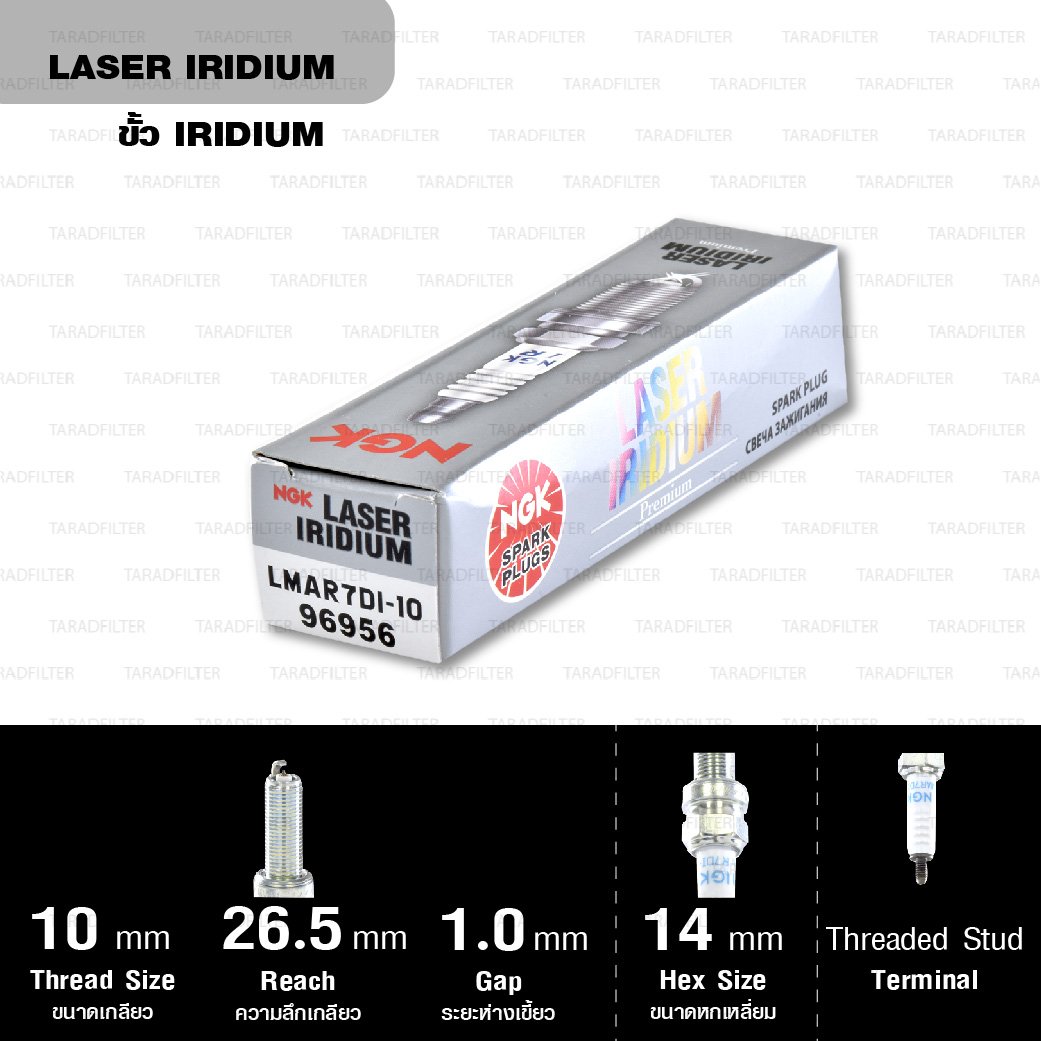 หัวเทียน NGK LMAR7DI-10 ขั้ว Iridium ใช้สำหรับ Husqvarna 701 ENDURO , 701 SUPERMOTARD , KTM 1050 ADVENTURE , 1090 ADVENTURE R / S / T , 1290 SUPER DUKE , 1290 SUPER ADVENTURE (ใช้คู่ LKAR9BI9 ) (1 หัว) หัวเทียน NGK LMAR7DI-10 ขั้ว Iridium ใช้สำหรับ Husqvarna 701 ENDURO , 701 SUPERMOTARD , KTM 1050 ADVENTURE , 1090 ADVENTURE R / S / T , 1290 SUPER DUKE , 1290 SUPER ADVENTURE (ใช้คู่ LKAR9BI9 ) (1 หัว)