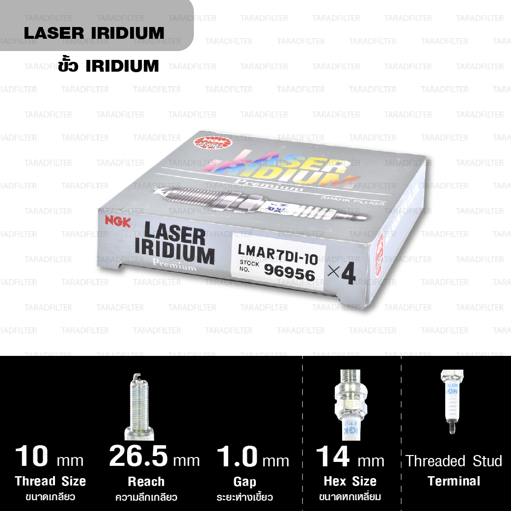หัวเทียน NGK LMAR7DI-10 ขั้ว Iridium ใช้สำหรับ Husqvarna 701 ENDURO , 701 SUPERMOTARD , KTM 1050 ADVENTURE , 1090 ADVENTURE R / S / T , 1290 SUPER DUKE , 1290 SUPER ADVENTURE (ใช้คู่ LKAR9BI9 ) (1 หัว) หัวเทียน NGK LMAR7DI-10 ขั้ว Iridium ใช้สำหรับ Husqvarna 701 ENDURO , 701 SUPERMOTARD , KTM 1050 ADVENTURE , 1090 ADVENTURE R / S / T , 1290 SUPER DUKE , 1290 SUPER ADVENTURE (ใช้คู่ LKAR9BI9 ) (1 หัว)