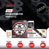 ชุดเปลี่ยนโซ่-สเตอร์ โซ่ RK 520-KRO สีดำหมุดทอง / สเตอร์ Pro Series สีดำ(EX) พร้อม Spacer Carrier เปลี่ยนมอเตอร์ไซค์ Stallion Centaur250 CT250 รุ่นซี่ลวด 4 รู [15/43]