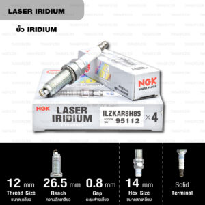 NGK หัวเทียน รุ่น LASER IRIDIUM【 ILZKAR8H8S 】