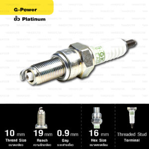 หัวเทียน NGK รุ่น G-POWER ขั้ว PLATINUM【 CPR8EAGP-9 】