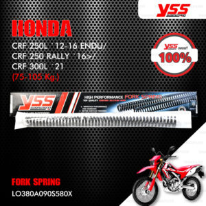 YSS Linear Fork Spring ( 75-105 Kgs ) for Honda CRF250L '12-'16 Enduro / CRF250 Rally '16 / CRF300L '21 [ LO380A090S580X ]