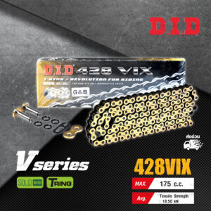 D.I.D โซ่ดี.ไอ.ดี รุ่น V-SERIES 428 VIX สีทอง มี T-RING [ DID 428 VIX ]