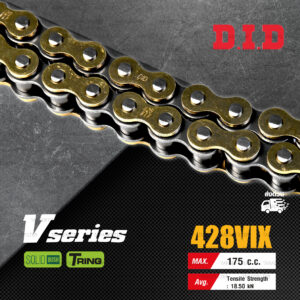 D.I.D โซ่ดี.ไอ.ดี รุ่น V-SERIES 428 VIX สีทอง มี T-RING [ DID 428 VIX ]