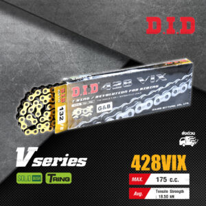 D.I.D โซ่ดี.ไอ.ดี รุ่น V-SERIES 428 VIX สีทอง มี T-RING [ DID 428 VIX ]