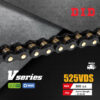 D.I.D โซ่ดี.ไอ.ดี รุ่น V-SERIES 525 VDS สีดำหมุดทอง มี O-RING [ DID 525 VDS ]