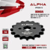 ALPHA SPROCKET สเตอร์หน้า 16 ฟัน (420) สีดำ ใช้สำหรับมอเตอร์ไซค์ Honda Wave110i ('08-'20) / Wave125i ('05-'15) / MSX ('13-'17) / New MSX ('18-'19) / New Grom ('20-'21) [ APF0304.16 ]