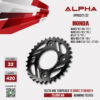 ALPHA SPROCKET สเตอร์หลัง 32 ฟัน (420) สีดำ ใช้สำหรับมอเตอร์ไซค์ Honda Wave110i ('08-'20) / Wave125i ('05-'15) / MSX ('13-'17) / New MSX ('18-'19) / New Grom ('20-'21) [ APR0521.32 ]