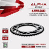 ALPHA SPROCKET สเตอร์หลัง 47 ฟัน (428) สีดำ ใช้สำหรับมอเตอร์ไซค์ Kawasaki KLX125 / KLX150 / D-tracker125 / D-Tracker150 [ APR1109.47 ]