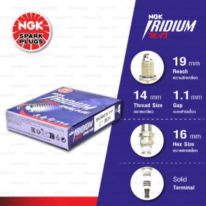 [BKR6EIX-11P] หัวเทียน NGK Iridium Max ใช้สำหรับ Chevrolet Cruze, Nissan Sunny Neo, Toyota Avanza, Camry '91-'01 (1 หัว)