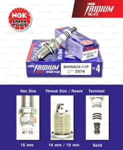 [BKR6EIX-11P] หัวเทียน NGK Iridium Max ใช้สำหรับ Chevrolet Cruze, Nissan Sunny Neo, Toyota Avanza, Camry '91-'01 (1 หัว)