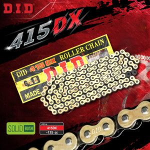 D.I.D โซ่ ดี.ไอ.ดี รุ่น 415 DX สีทอง ไม่มีโอริง [ DID 415 ] - ข้อต่อแบบกิ๊บล็อค