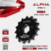 ALPHA SPROCKET สเตอร์หน้า 15 ฟัน (428) ใช้สำหรับมอเตอร์ไซค์ Honda CBR150i / CBR150R / CB150R [ APF0801.15 ]